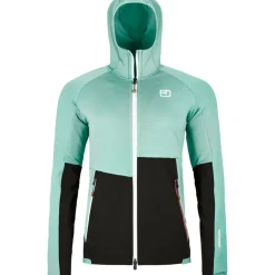 Damen Fleece Rib Hoodie Jacke