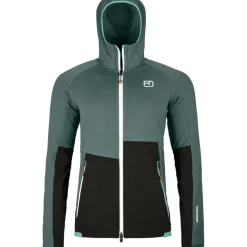 Damen Fleece Rib Hoodie Jacke