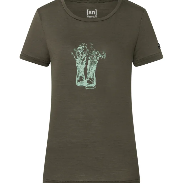 Damen Flower Boots T-Shirt