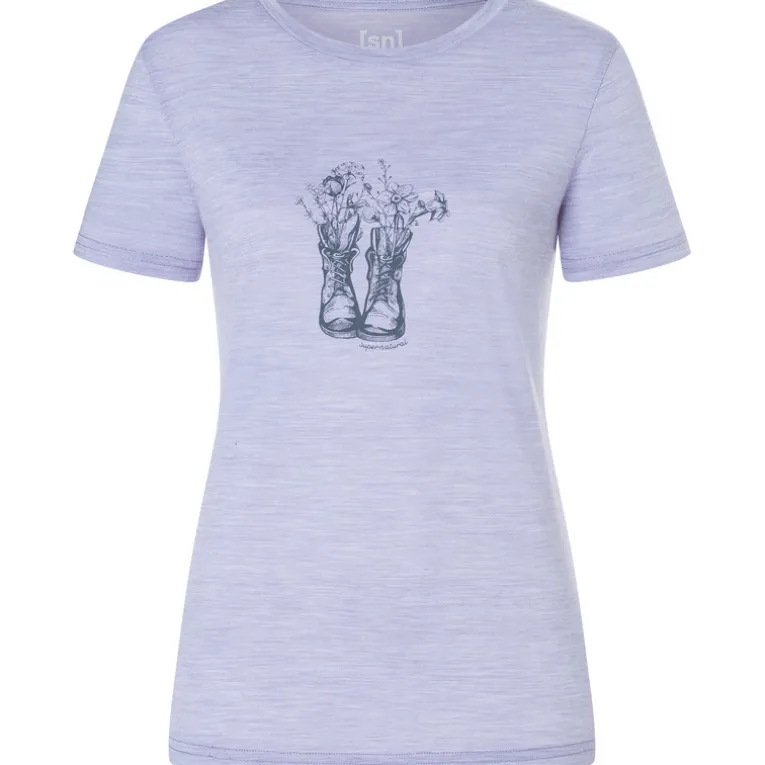 Damen Flower Boots T-Shirt
