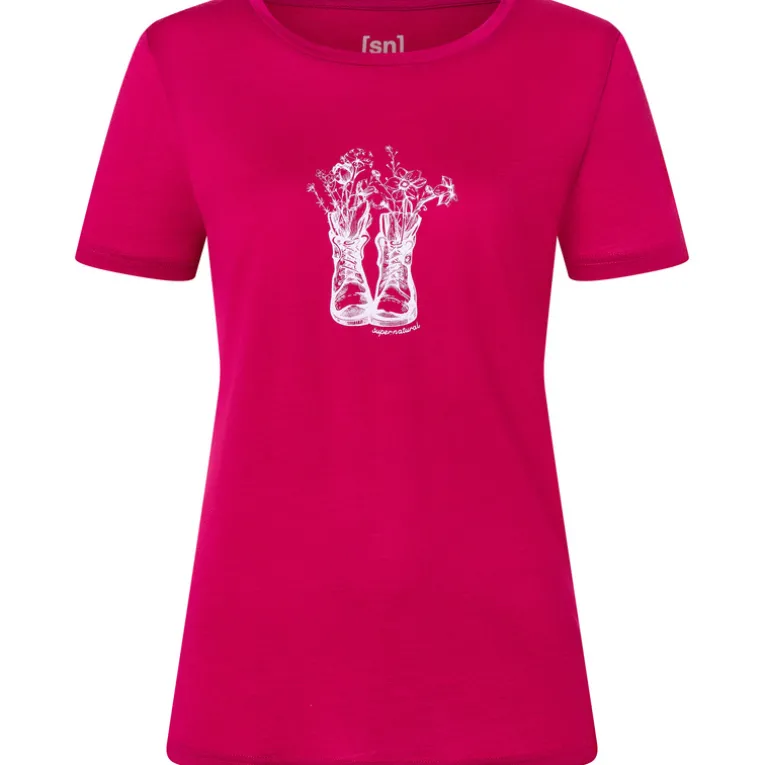 Damen Flower Boots T-Shirt