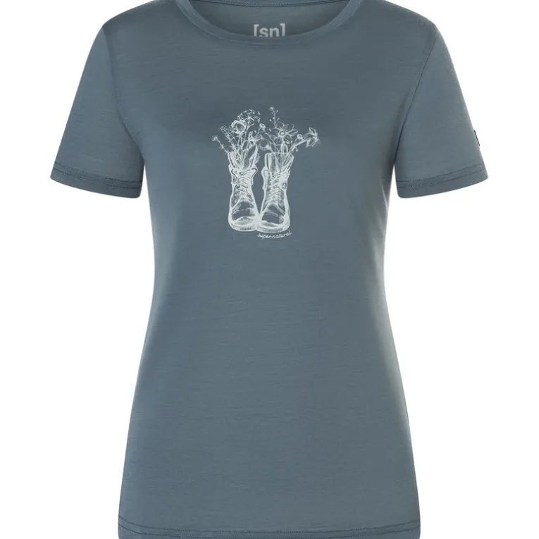 Damen Flower Boots T-Shirt