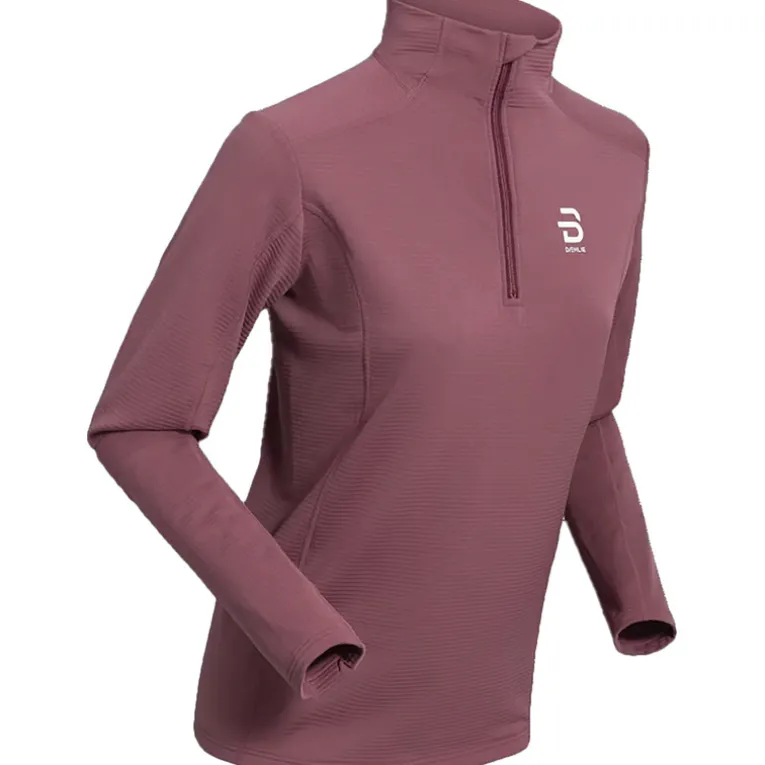 Damen Half Zip Grid Longsleeve