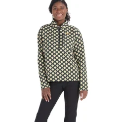Damen Heavyweight Drop Line Printed 1/2 Zip Pullover