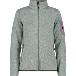 Damen Strick Fleece Jacke