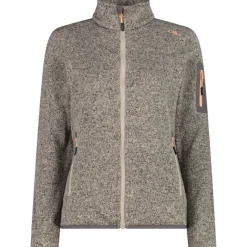 Damen Strick Fleece Jacke